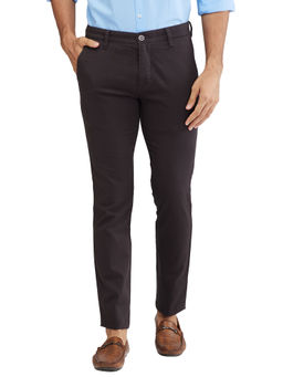 Parx - Mens Super Slim Fit Solid Dark Grey Trouser