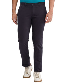 Parx - Mens Straight Fit Solid Black Trouser