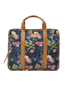 Aarke Ritu Kumar - Navy Jungle Print Laptop Bag