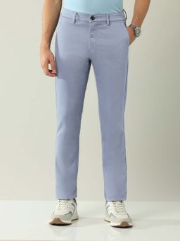AD By Arvind - Blue Modern Slim Fit Solid Chinos