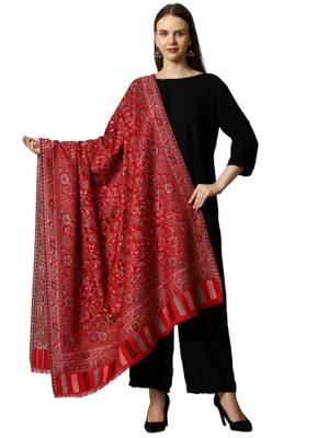 SWI STYLISH Kashmiri Wool Shawl for Women-Maroon Online