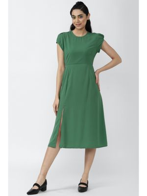F21 Earth Green Ribbed tshirt dress M main image 0