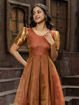 Silk saree maxi dress Clearance