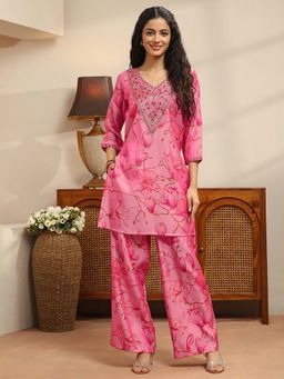 Libas - Pink Floral V-Neck Co-ord Set