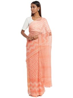 Fabindia - Cotton Silk Hand Block Printed Sari without Blouse