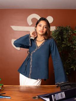 NISHORAMA - Blue Soha Tie Up Top