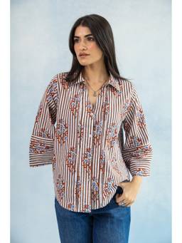 RATAN JAIPUR - Brown Loose Button Down Shirt