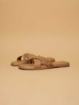 ERIDANI - Solid Beige Remy Flats