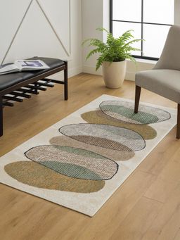 OBSESSIONS - Machine Made Abstract Bedside Runner - Multi-Color (2.5 x 5 Feet)