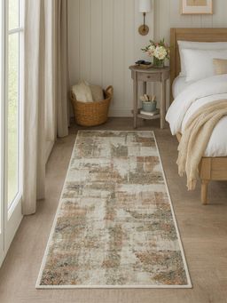 OBSESSIONS - Machine Made Abstract Bedside Runner - Green (2.5 x 5 Feet)