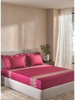 SANSAAR A D'DECOR BRAND LIVE CONSCIOUSLY - Maroon Soft Bed Sheet with 2 Pillow Covers (King)