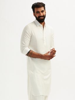Vastramay - Mens White Viscose Traditional Pathani Kurta