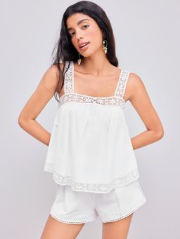 Cider - Square Neck Lacework Tank Top