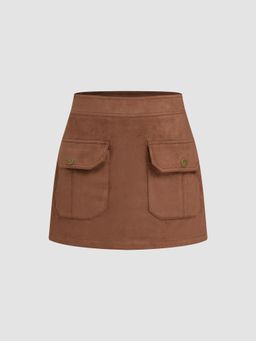 Cider - Suede Mid Rise Mini Skirt