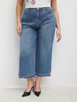 Cider - Denim Mid Rise Split Pocket Straight Leg Jeans Curve & Plus