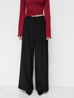 Cider - High Rise Pleated Pocket Wide Leg Trousers