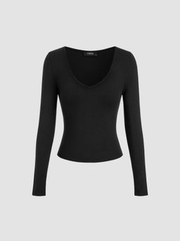 Cider - V-neck Long Sleeve Tee