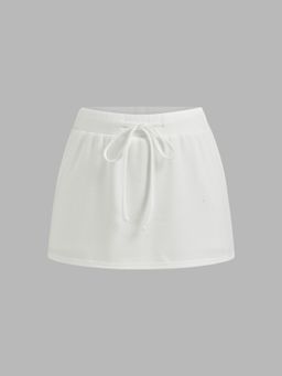 Cider - Cotton-blend Low Rise Knotted Mini Skort