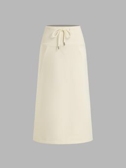 Cider - 100% Cotton Mid Rise Knotted Maxi Skirt