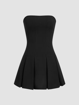 Cider - Pleated Bandeau Mini Dress