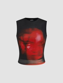 Cider - Mesh Figure Graphic Top