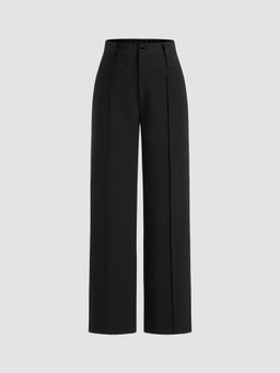 Cider - Mid Rise Pleated Straight Leg Trousers
