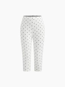 Cider - Cotton-blend Mid Rise Polka Dot Capri Leggings
