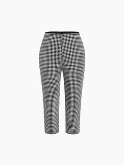 Cider - Mid Rise Gingham Ruched Capri Leggings