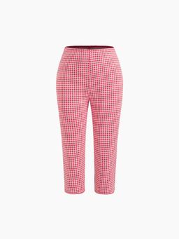 Cider - Mid Rise Gingham Ruched Capri Leggings