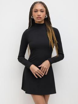 Cider - High Neck Ruffle Mini Dress