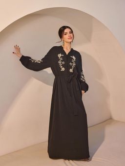 Cider - Cotton Floral Knotted Maxi Dress