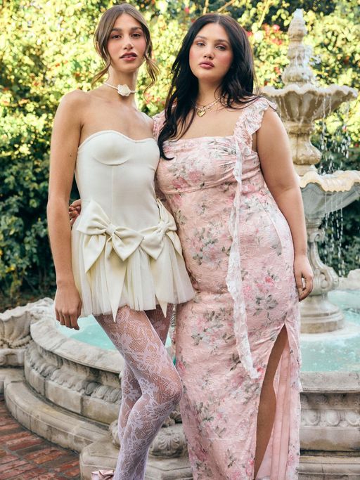 knee length dresses for ladies Rori Ruffle Maxi Dress - Pink Floral