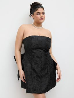 Cider - Jacquard Bowknot Bandeau Mini Dress Curve & Plus