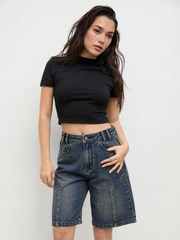 Cider - Denim Mid Rise Pocket Bermuda Jorts