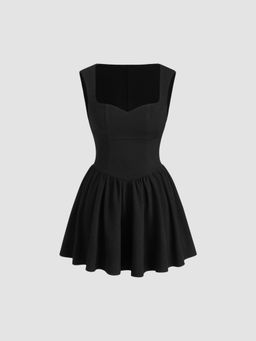 Cider - Square Neck Ruffle Mini Dress