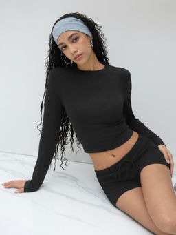 Cider - Cotton-blend Tee & Low Rise Knotted Straight Leg Shorts (Set of 2)