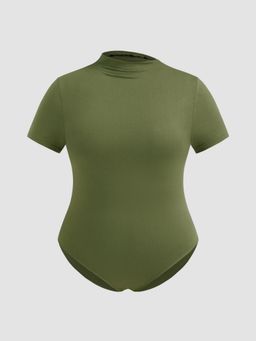 Cider - Asymmetrical Stand Collar Bodysuit Curve & Plus