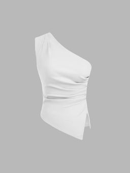 Cider - Asymmetrical Ruched Split Tank Top