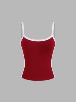 Cider - U-neckline Two Tone Top