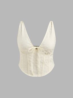 Cider - V-neck Floral Corset Crop Tank Top Curve & Plus