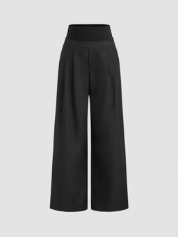 Cider - High Rise Pleated Wide Leg Trousers