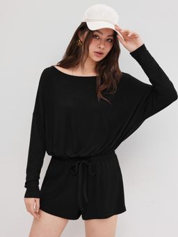 Cider - Mid Rise Elastic Waist Knotted Romper