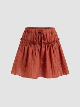 Cider - Two Way Mid Rise Lettuce Trim Knotted Mini Skirt