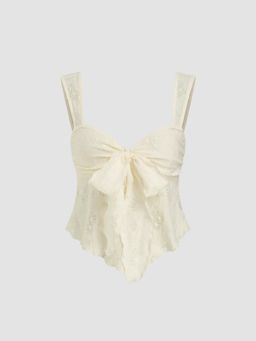Cider - Lace Sweetheart Bowknot Top