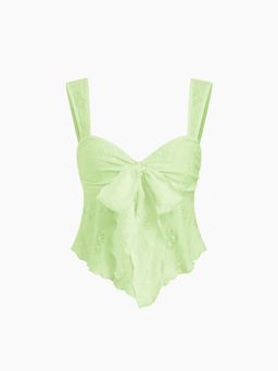 Cider - Lace Sweetheart Bowknot Top