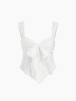 Cider - Lace Sweetheart Bowknot Top