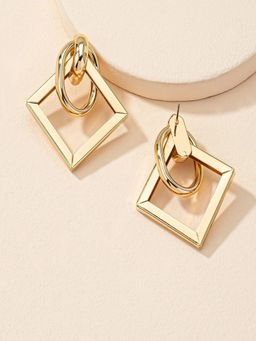 OOMPH - Gold Tone Geometric Fashion Drop Earrings