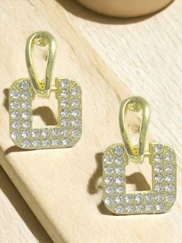 OOMPH - Gold Tone Cubic Zirconia Small Tiny Fashion Drop Earrings