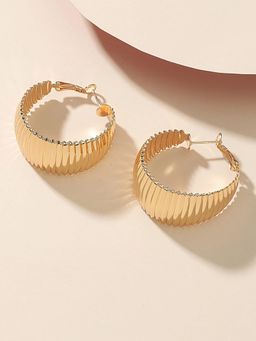 OOMPH - Gold Tone Large Party Fashion Hoop Earrings