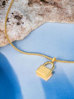 OOMPH - Lock Charm Delicate Gold Tone Fashion Anklet